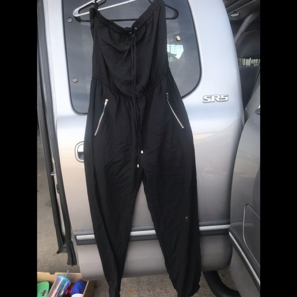 Mine strapless  sm black one piece w shorts outfit - Picture 1 of 5